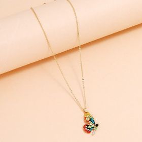 European And American Fashion Retro Trend Exaggerated Personalized Butterfly Necklace Creative Niche Design High Sense Diamond-studded Necklace