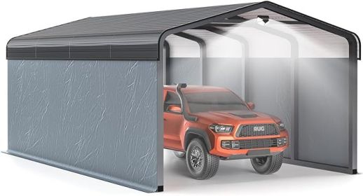 12x20 Metal Heavy Duty Carport - 5 Cases Outdoor Canopy with Galvanized Steel Roof and Metal Carport Kits