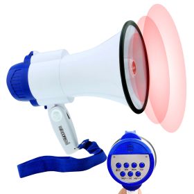 5 Core Megaphone Bullhorn Speaker 30W Bull Horn Battery Power Mini Cheer Megafono 800 Feet Range Loudspeaker W Siren Recording Ergonomic Handle for Co