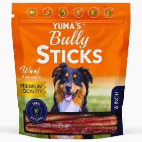 Natural Bully Sticks 6 inch Pack of 10 for Dogs for Intense Chewers Digestible Dog Treats Made of 100% Beef Dog Bully Sticks for Cleaner Teeth Long La