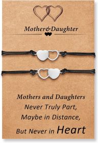 Desimtion Mothers Day Gifts; Mother Daughter Bracelets Set for 2; 3; 4; 5; 6.Matching Heart Back to School Bracelets for Mommy and Me Easter Gifts for (Style: 2-Heart)