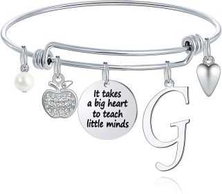 M MOOHAM Teacher Gifts for Women; Teacher Bracelet Teacher Appreciation Gifts End of Year Teacher Gifts for Teachers on Teachers Day (Style: G)