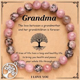 UNGENT THEM Tree of Life Bracelet Gifts for Grandma/Nana/Mother in Law/Bonus Mom/Best Mom/Gigi/Mimi/Mother of the Groom Birthday Christmas Wedding Mot (Team Name: Grandma, Color: Redbean)