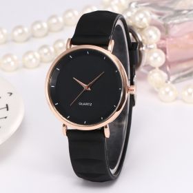 Men's And Women's Jelly Casual Silicone Watches (Color: Black)