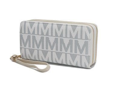 MKF Collection Danielle Milan M Signature Wallet Wristlet by Mia k (material: Polycarbonate, Color: White)