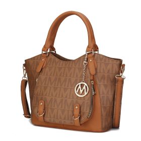 MKF Collection Fula Signature Satchel Bag by Mia k (material: Polycarbonate, Color: Tan)