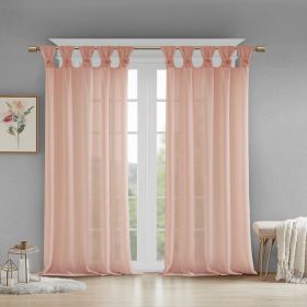 Floral Embellished Cuff Tab Top Solid Curtain Panel(Only 1 Pc Panel) (Color: as Pic)