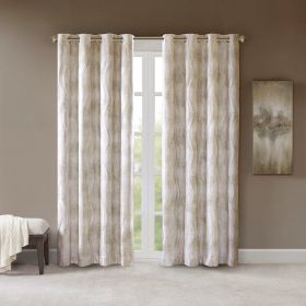 Printed Jacquard Grommet Top Total Blackout Curtain Panel(Only 1 Pc Panel) (Color: as Pic)